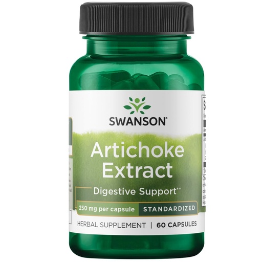 [BRSWIYT7PMNGY33C] Swanson Artichoke Digestive Support 250 mg, 60 Capsules | Supports Healthy Digestive Function, Standardized to Minimum Caffeoylquinic Acids, May Support Healthy Lipid Metabolism