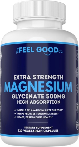 [BRSROCY3CIFGM236] Magnesium Glycinate 500mg Pure Night Sleep, 120 Capsules, High Absorption - Non-GMO, Gluten Free, Vegan, Organic - Supplement for Sleep, Heart Health Nerves, Bones, Muscles - Massive 4 Month Supply
