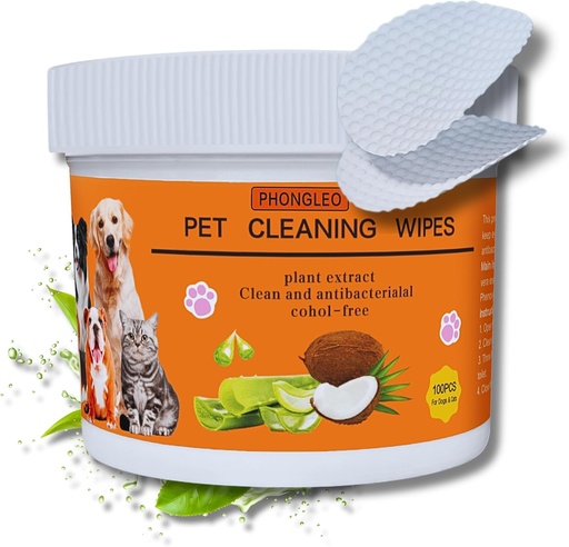 [BRSRAZAHB57Q4GTK] Dog eye wipes for dogs Cat eye cleaner wipes cats Dog ear cleaner Dog tear stain remover wipes 100PCS 3 inch Water wipes Dog paw cleaner Pet eye wipes pets Puppy eye wipes tear stain remover Dog wipes