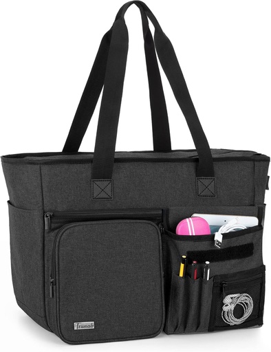 [BRSW2ZQBCQMA4HIY] Trunab Teacher Tote Bag Work Bag with Multiple Pocket and Padded Compartment for up to 15.6”Laptop