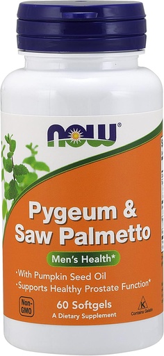 [BRSWIZTYCZ6BM2DE] Pygeum & Saw Palmetto Extract, 25 mg/80 mg, 60 Sgels by Now Foods (Pack of 2)