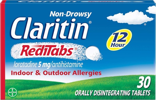 [BRSWIF35BYCGEFI3] Claritin RediTabs 12 Hour Allergy Medicine, Non-Drowsy Prescription Strength Allergy Relief, Loratadine Antihistamine Tablets, 30 Count, Pack of 2