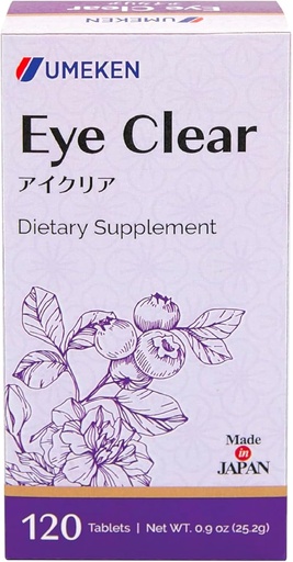 [BRSRAZL5BUFQEYLO] Umeken Eye Clear Dietary Supplement, Blueberry Extract, Lutein, Zeaxanthin, Ginkgo, Vision Supplements for Adults, Eye Vitamins, 2 Months Supply, 120 Tablets, Pack of 120