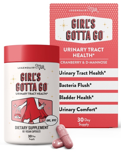 [BRSRAHY5BZ6BUYA2] Legendairy Milk Girl’s Gotta Go™ - UTI Support Supplement - Urinary Tract Health for Women - UTI Relief for Women with Sugar-Free Cranberry and D-Mannose, 30 Servings
