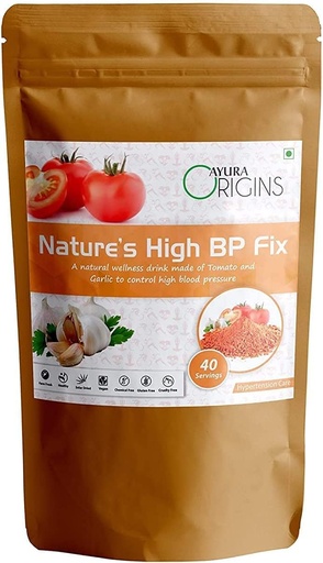 [BRSRMHALBYJWEHTO] BETT AYURA origins Nature 's High BP Fix, Žolinis priedas padėti žemesnio aukšto kraujo spaudimo, hipertenzija paramos, Palaiko širdies sveikatą, Pagaminta su grynu pomidorų ir česnakų miltelių, 200 Gramas