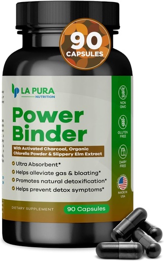 [BRSROCALCAARUEI6] LaPura Power Binder — Detox & Cleanse với việc kích hoạt Charcoal, chất khử mùi và dung dịch trượt — Giúp tăng cường chất độc tự nhiên - 90 Capsules