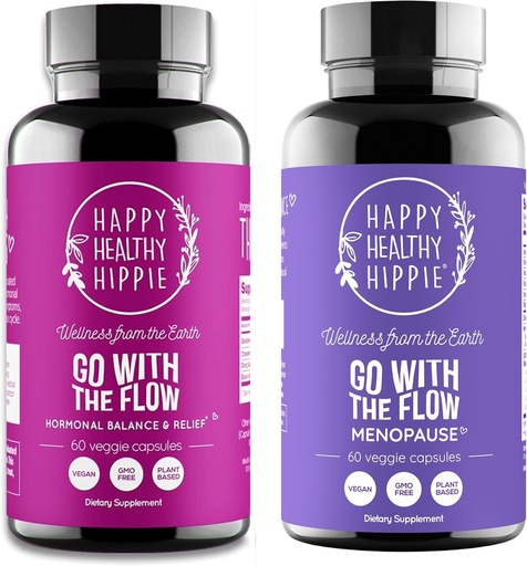 [BRSRAAIDBYBA2ET7] Happy Healthy Hippie Go with The Flow Menopause Support & Go with The Flow Hormone Balance for Women
