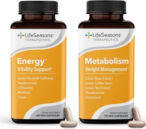 [BRSRAYIPBYFGCE3A] Metabolism Weight Control & Energy Boosting Supplement - Natural Appetite Suppressant - Curbs Cravings - Green Tea, Coffee Bean, Chromium, Cacao & Theobromine - 130 Capsules
