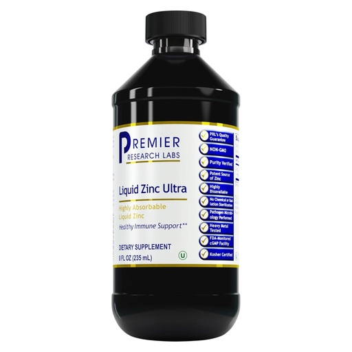 [BRSWYHY7BANQM23H] Premier Research Labs Liquid Zinc Ultra Supplement - for Immune Support & Well-Being for Adults & Kids - Highly Absorbable Drops - Used for Rapid Analysis of Zinc Status - 8 fl oz
