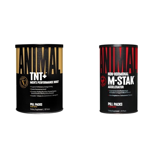 [BRSRAYYYBACRGHQZ] Animal TNT+ Test Booster & M-Stak Muscle Building Stack for Men - 21 Count