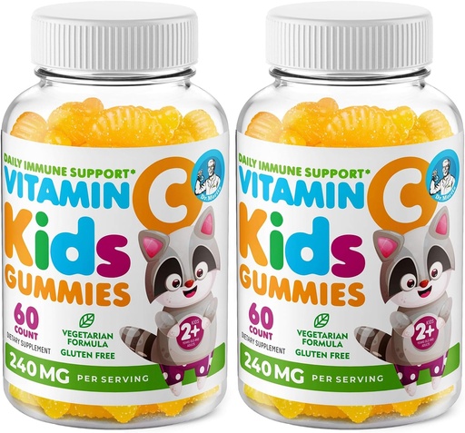 [BRSWYGIBCIDRQ2TJ] DR. MORITZ Vitamin C Gummies for Kids & Adults 240 mg - Immune Support Low-Sugar Chewable Vitamins for Toddlers - Vegetarian Gelatin-Free Children's Dietary Supplement (Citrus Flavor) (120 Count)