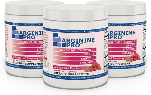 [BRSWGAIZC4DRSEQ3] L-ARGININE PRO Silencio L-arginina Suplemento Polvo Silencioso 5,500mg de L-arginina Plus 1,100mg L-Citrulline (Raspberry, 3 Jars)