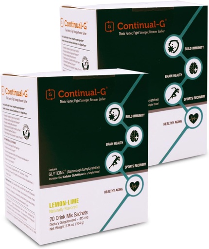 [BRSRMGI2CICBGYLU] CONTINUAL - G Powder - Clinically Proven Cellular Glutathione Precursor | Benefit of Glyteine & Sunfiber | Immune Support, Master Antioxidant, Detox, Brain Health & Skin Care | 40 Sachets