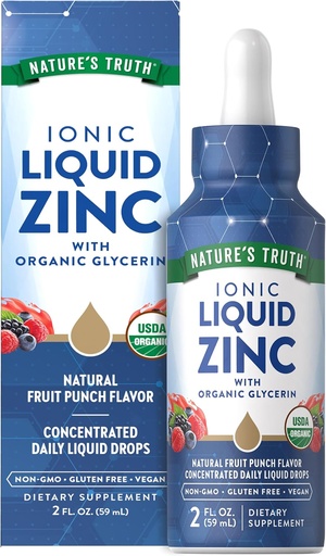 [BRSRA2YBDJYR63QU] Nature's Truth Ionic Liquid Zinc Supplement | 2 fl oz | with Organic Glycerin | USDA Organic | Vegan, Non-GMO & Gluten Free