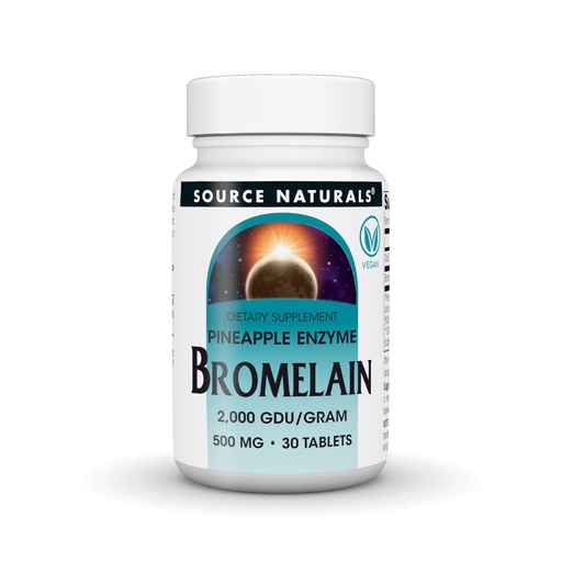 [BRSWIY35AQIRE2QV] Source Naturals Bromelain,Pineapple Enzyme, 2,000 GDU/GRAM - 500 MG - 30 Vegan Tablets