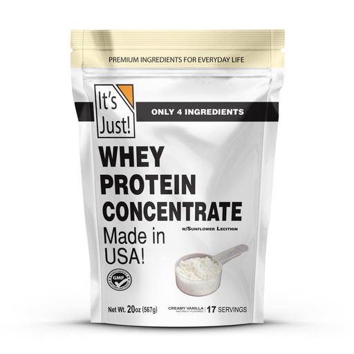 [BRSROCAEA4PQECIU] It's Just! - 100% Whey Protein Concentrate, Made in USA, Premium WPC-80, Natural Vanilla Flavor (1.25 Pound, /Vanilla)