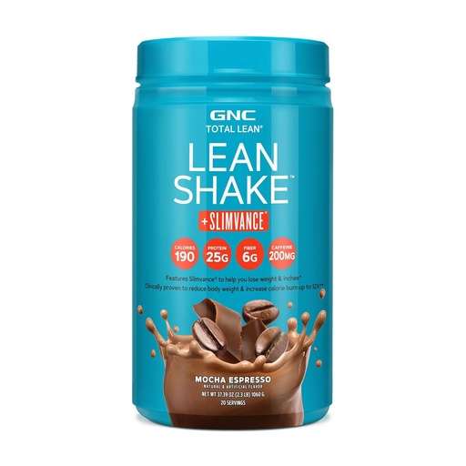 [BRSWGHAOBMCGCCD5] GNC Total Lean, Lean Shake + Slimvance, Порошок жиру з 200mg кофеїну, Mocha Espresso, 20 Сервінги