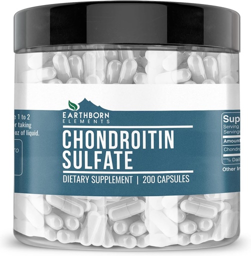 [BRSW2FIBBUAQGELH] Earthborn Elements Chondroitin Sulfate 200 Capsules, Pure & Undiluted, No Additives