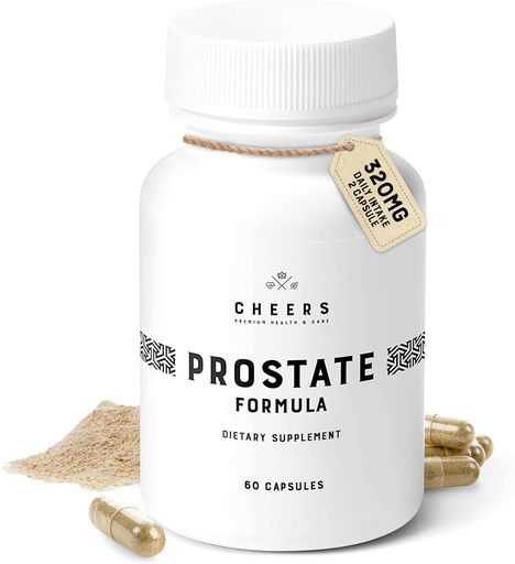 [BRSWGBIPPMMRGYDZ] Cheers Prostate Formula | Dietary Supplement for Men | Beta Sitosterol, Saw Palmetto & EnoSTIM™ | Zinc, Selenium & Vitamin B6 | Urinary & Prostrate Support | Non-GMO, Clean Label | 60 Vegan Capsules