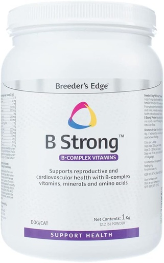 [BRSWIZAGONYQKHL6] Breeder’s Edge B Strong Powder, B-Complex Vitamin Supplement for Dogs and Cats, Supports Reproductive Health, Promotes Normal Heat Cycles, and Helps Maintain Energy, 1 kg