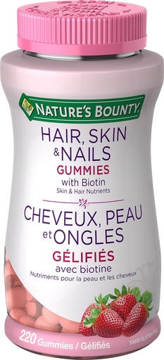 [BRSWIAQBCYAQOFLO] Nature's Bounty Optimal Solutions Hair, Skin and Nails Gummies - 220 Count