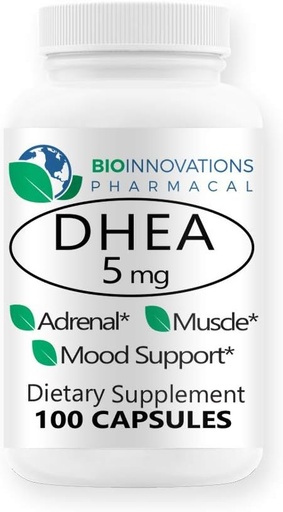 [BRSWYFALCABAO3YV] Micronized DHEA 5mg - Supports Balanced Hormone Levels for Immunity, Brain, Bones, Metabolism, Lean Body Mass, Promotes Healthy Aging