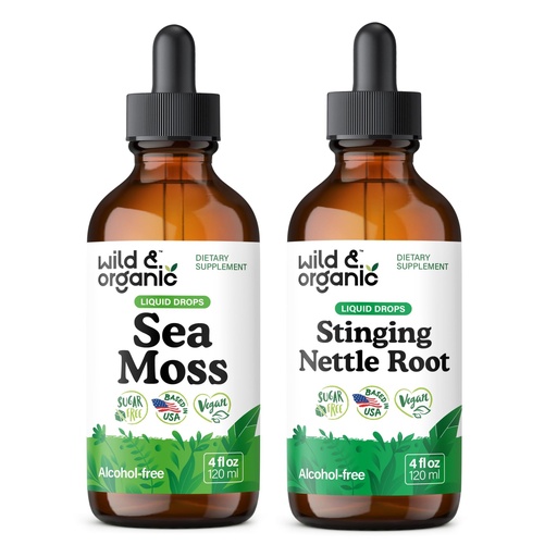 [BRSRAGI7AUFAGDL2] Wild & Organic Sea Moss Tincture 4 fl oz & Stinging Nettle Root Tincture 4 fl oz