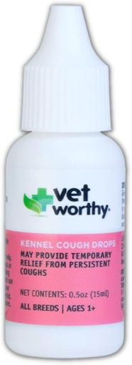 [BRSW2GT7PIIRG3L6] Vet Worthy Kennel Cough Drops for Dogs - Dog Supplement for Dry Kennel Cough Relief - Dog Cough Remedy with Drosera Rotundifolia, Arsenicum Album, Spongia Tosta - 0,5oz