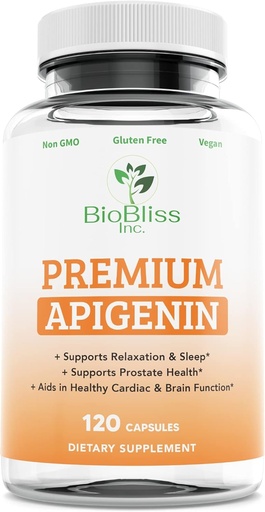 [BRSRMZICAF6QK3Y2] Apigenin Supplement- 50mg 120 Caps, 4 Måned Supply- Potent Bioflavonoid & Antioxidant. * Søvnhjælp til afslapning, prostata sundhed & mere * Non- GMO - Gluten Free- Vegan