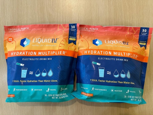 [BRSROYYBBZ7GGYLL] Liquid I.V. Hydration Multiplier, Tropical Punch Flavor 2 bags(2X30 packs),1 Count (Pack of 2)
