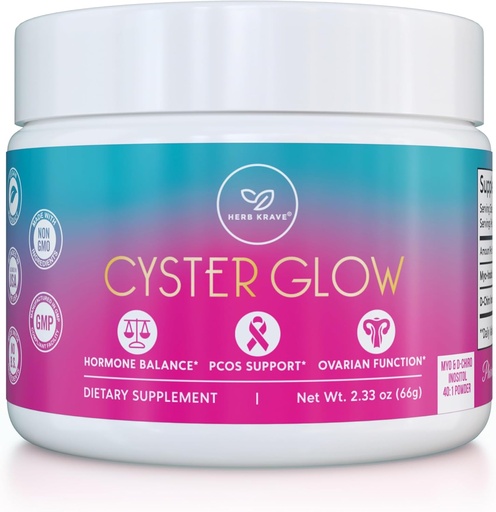 [BRSRMCA7CUHWA2TA] Cyster Glow Premium Myo-Inositol and D-Chiro Inositol Powder PCOS Supplement for Women -Ideal 40:1 Ratio-Hormone Balance, Fertility, Healthy Ovarian Function -Vitamin B8-30 Day Supply