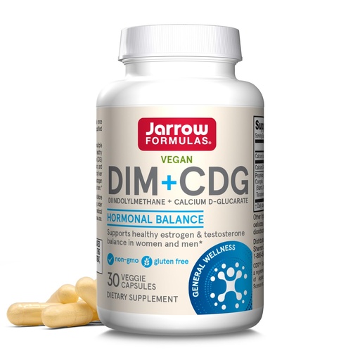 [BRSWIEAPA54W2FLK] Jarrow Formulas - DIM plus CDG Veggie Capsules - 30 Count - DIM Supplement for Hormone Balance - Non-GMO, Gluten-Free
