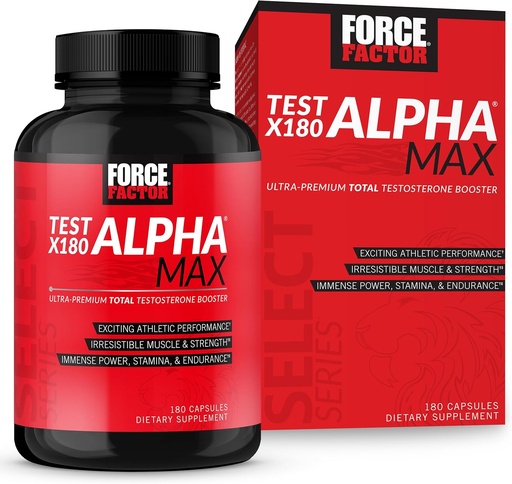 [BRSWYZY3CANWKF3J] Test FACTOR FORCE X180 Alpha Max Total Testosteron și oxid de azot Booster pentru bărbații cu semințe de schinduf și Tribulus pentru a crește fluxul sanguin și pentru a îmbunătăți performanța sportiv masculină, 180 capsule