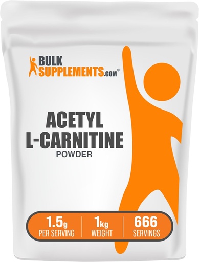 [BRSWIAQEOJYRKDTA] BulkSupplements.com Acetyl L-Carnitine Powder - ALCAR Powder, Acetyl L-Carnitine 1500mg, Carnitine Supplement - Gluten Free, 1500mg per Serving, 5kg (11 lbs) (Pack of 5)