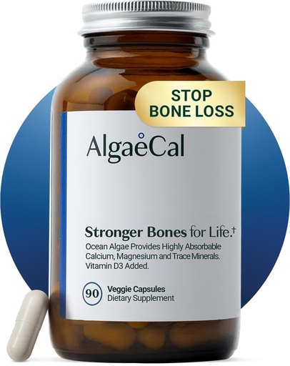 [BRSW2CAYOR6WAYAY] ALGAECAL - Plant Based Calcium Supplement for Women & Men - Organic Calcium 750mg with Vitamin D3 1000 IU, 13 Minerals for Bone Strength, Bone Health Support, 90 Veggie Caps (1 Pack)