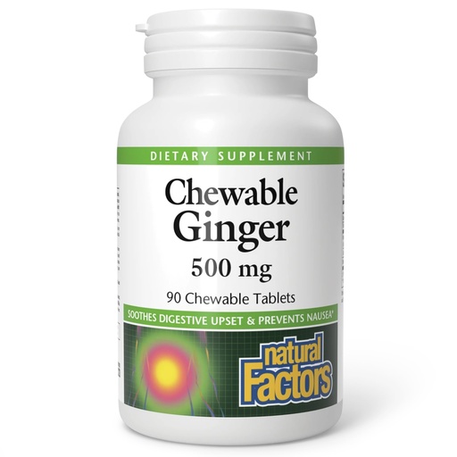 [BRSWKH3QAQGA2DI5] Natural Factors Chewable Ginger 500Mg, 90 CT