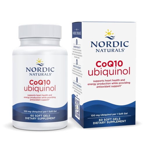 [BRSWIEL2OMBWO2D2] Nordic Naturals Nordic CoQ10 Ubiquinol - 60 Mini Soft Gels - 100 mg Coenzyme Q10 (CoQ10) Ubiquinol - Heart & Brain Health, Cellular Energy Production, Antioxidant Support - Non-GMO - 60 Servings