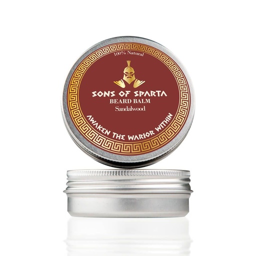 [BRSRAYYQCN7AODI7] Sons Of Sparta Sandalwood Beard Balm for Men | All‑Natural Shea & Argan Oil Conditioner, Softener & Styler for Coarse Beard | 2 oz