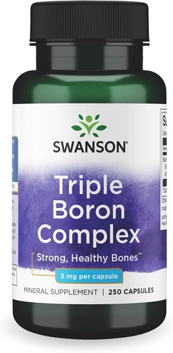 [BRSWGFDQOEPG2FDG] Swanson Triple Boron Complex - Bone Health and Joint Support Mineral Supplement - Citrate, Aspartate, Glycinate (250 Capsules)