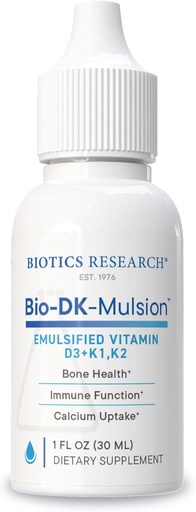 [BRSWGBACAF4BM3LD] Biologický výzkum Bio- DK- Mulsion ™ -Emulgovaný tekutý vitamin D a K, D3 Drops 125 mcg & Vitamin K (K1, K2) 300 mcg MK-7-Podporuje silnější kosti, svalové síly, zdravé srdce & BMI 1 fl oz