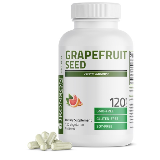 [BRSRMAA5PN6WCE3G] Bronson Grapefruit Seed Extract Citrus per Serving Paradisi Supports Immune Health & Helps Maintain a Healthy Gastrointestinal Tract - Non-GMO, 120 Vegetarian Capsules