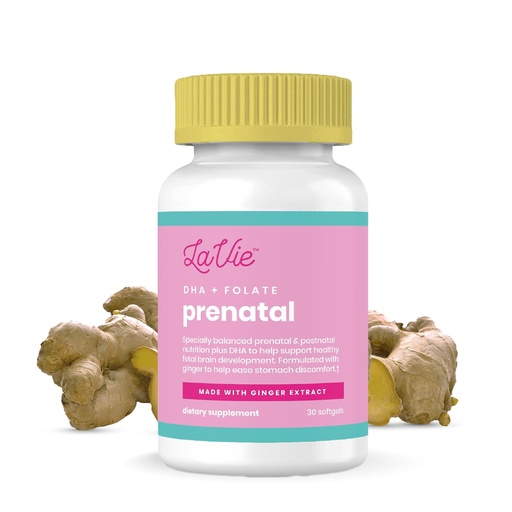 [BRSROZADPMNB4G3D] LaVie Prenatal Vitamins with Ginger, DHA, Folic Acid, & Iron - Pregnancy Must Haves for Baby's Brain & Body Development - Non-GMO, Gluten-Free Prenatals for Women (1 Month Supply)