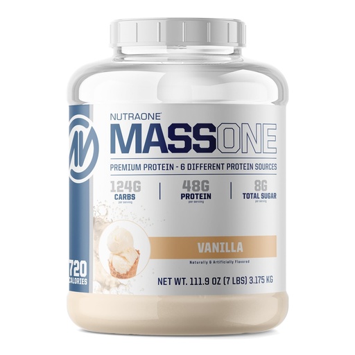 [BRSWGAIFCN6RUYI6] NutraOne Massone Mass Gainer Protein Powder Gain Mass Protein Meal Replacement (Vanilla - 7 lbs.)