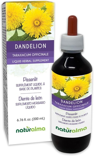 [BRSROBIZBECAIDI2] Naturalma Dandelion (Taraxacum officinale) Root and herb Alcohol-Free Tincture - 6.76 fl oz Liquid Extract in Drops - Herbal Supplement - Vegan