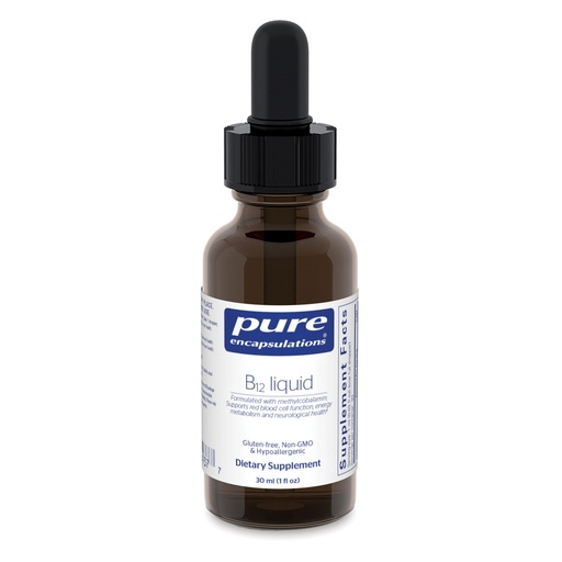 [BRSWIY36B55AADTO] Pure Encapsulations B12 Liquid | 1,000 mcg Vitamin B12 (Methylcobalamin) Supplement to Support Nerves, Immune Health, Energy, and Cognitive Function* | 1 fl. oz.