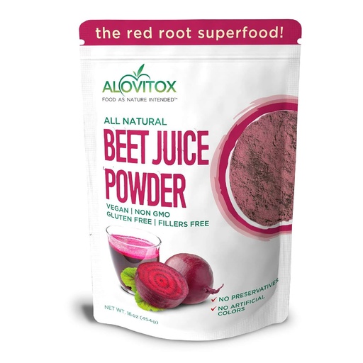 [BRSWYZQTDN5WC3LD] Alovitox Organic Beet Juice Powder 16 oz | 100% Pure, Fresh & USDA Beet Juice Extract Powder | Nitric Oxide Superfood | Support Energised and Effective Workout Session
