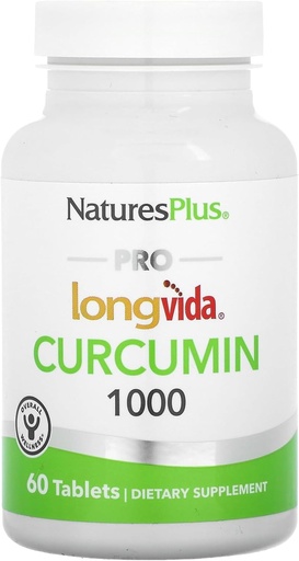 [BRSROZA7OAIBMF3F] NaturesPlus PRO Longvida Curcumin 1000 mg - 60 tabletter - fremmer sunn gratis radikal beskyttelse - ikke-GMO, Vegan & Glutenfri - 60 Services