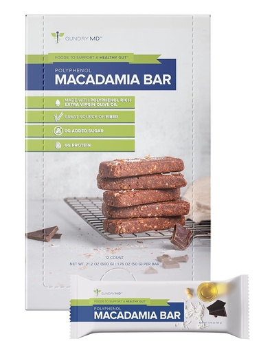 [BRSW2EIDOQIR4DLD] Gundry MD Polyphenol Rich Macadamia Nut Bars, 12 Pack