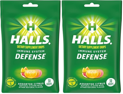 [BRSRMAQ3CQMQ2HT5] Halls Cough Drops, Assorted Citrus, 30-ct (Pack of 2)