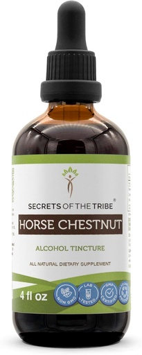 [BRSWGYI7AEAQMFY4] Secrets of the Tribe Horse Chestnut Alcohol Liquid Extract, Horse Chestnut (Aesculus hippocastanum) Dried Nut Tincture Supplement (4 FL OZ)